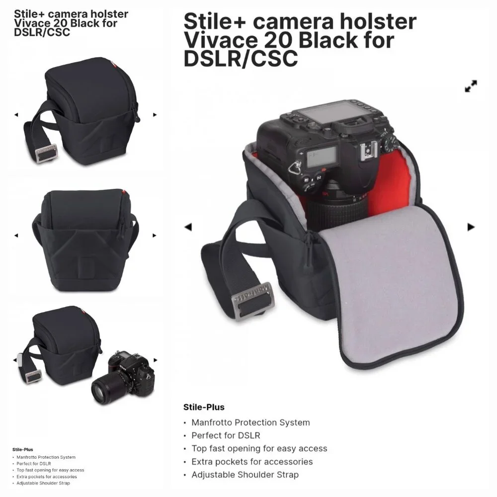 COMING SOON The Manfrotto ITALIAN MB SV-HM-20DV Vivace 20 Holster Camera Bag Dov